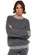 Cashmere & Cotton ladies round necks stormie black grey marl l